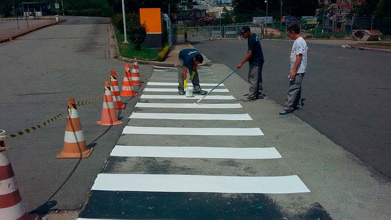 Demarcação de piso para estacionamento